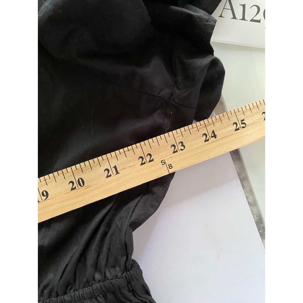 Chelsea & Theodore Black Cotton Smocked Tiered Midi Dress 3X Short Puff Sleeve - Picture 8 of 8